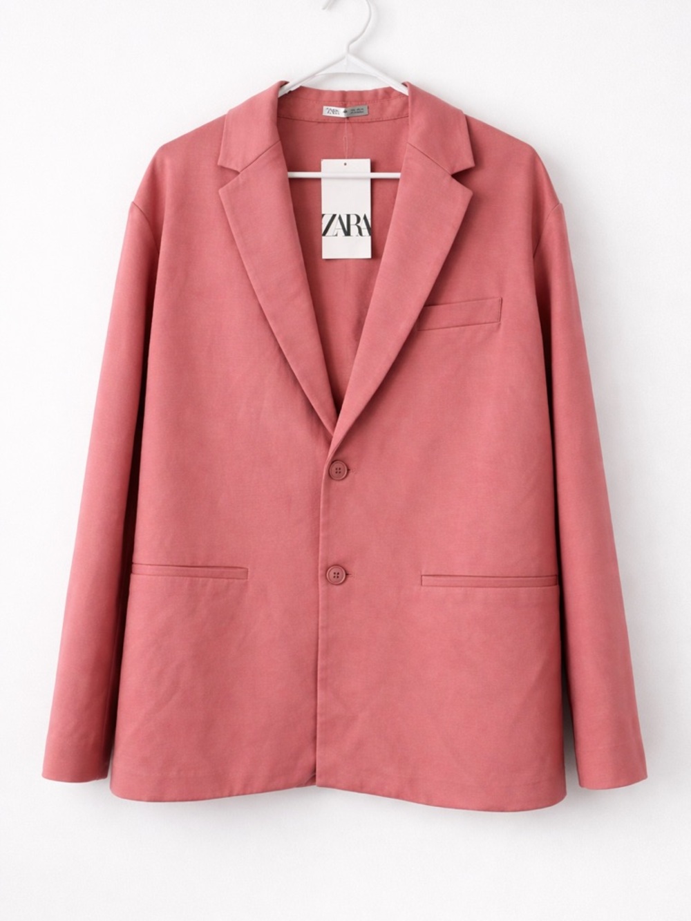 ZARA Dusty Rose Blazer Jacket Size Large NWT